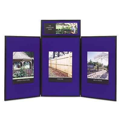 Show-it! display system, 72 x 36, blue/gray surface, black frame, sold as 1 each for sale