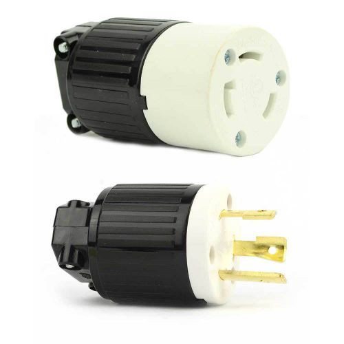 30 amp 250 volt male female twist lock 3 wire plug nema l6-30p/30r yga017-kit for sale