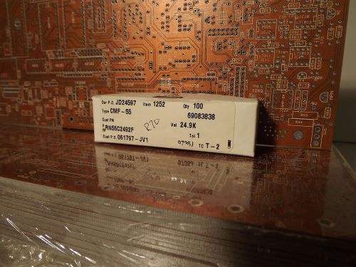 ( 100 )  Dale 1/4w 24.9k metal film resistors , 1% tol , nos