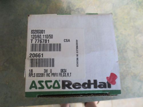 Asco redhat 3-way solenoid valve, 1/8&#034;, 120/60, universal, 8320g001 110/50 for sale