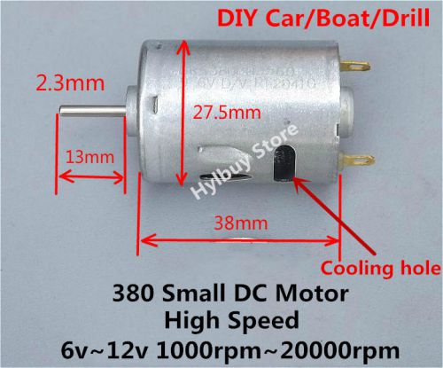 Small 380 DC Motor DC 6V~12V High Speed Motor for Car Toy Boat Model Drill DIY