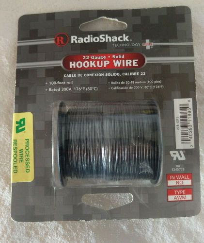 RadioShack 100-ft 22 Gauge Solid Hook-Up Wire Black # 278-1215