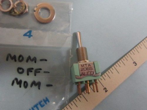 AlcoSwitch MTA-206S-PC, DPDT (On)-Off- (On) Toggle Switch, solder terminals