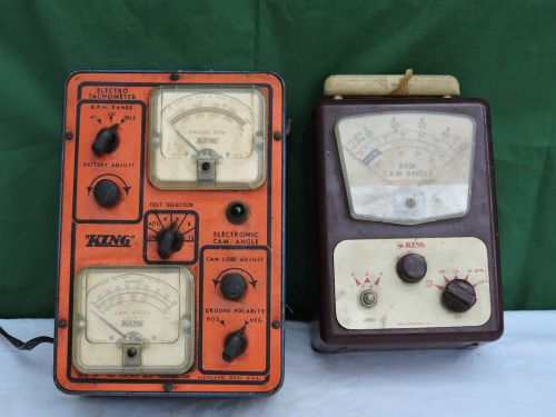 2 King Electric Garage Tools 1950&#039;s/60&#039;s RPM Cam Angle Electro, Porcelain Sign