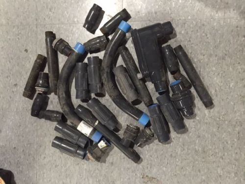 30 pieces of Rubber coated conduit Connectors&#039; , couplings, elbows, etc