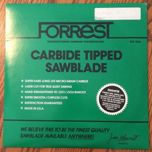 Forrest carbide tipped saw blade 10&#034; 40t woodworker ii atb 3/32&#034; k thin for sale