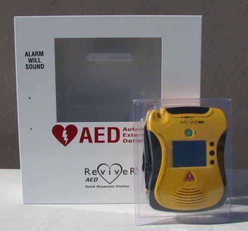 New defibtech ddu-2300 aed lifeline reviver view with wall cabinet for sale