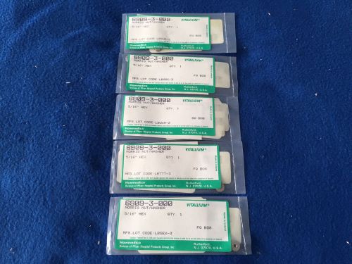 Howmedica morris nut/washer 5/16&#034; hex nut bone lot of 5 for sale