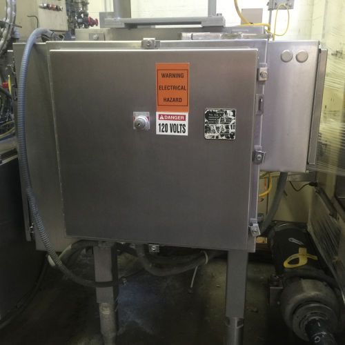 Stand, Electrical Boxes and Compressor for a Vibratory Feeder Bowl.