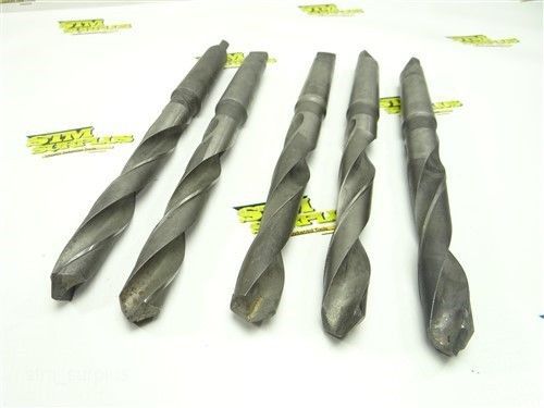 LOT OF 5 CARBIDE TIPPED 3MT TWIST DRILLS 13/16&#034; TO 7/8&#034;