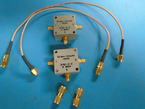 Mini Circuits 15542,ZFSC-2-2, 0 0024 S, (2)-Cables, (2)-Connectors Lot of 2 Sets