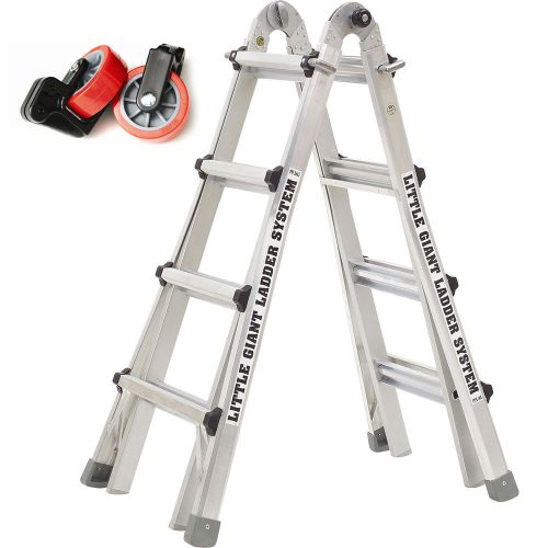 Little giant 10402 1aa 17-feet super duty ladder with tip n&#039; glide wheel kit for sale