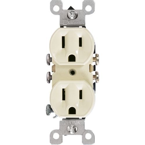 Set of (9) leviton 5320-icp duplex receptacle, 15a, 125v, ivory, 5-15r for sale