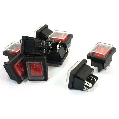 10pcs new dpst i/o red button waterproof boat rocker switch ac125v/20a 250v/16a for sale
