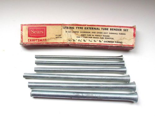 Vintage sears craftsman #9-55411 spring type external tube bender set/box for sale