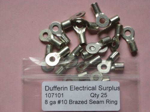 Quick cable 8 ga. non insulated brazed seam lugs with #10 eye for sale