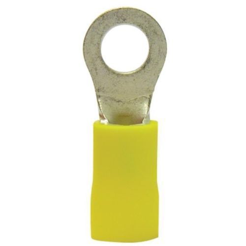 CALTERM RING TERMINALS, YELLOW, 12-10 AWG, #1/4&#034;, 14 PIECES   #61240