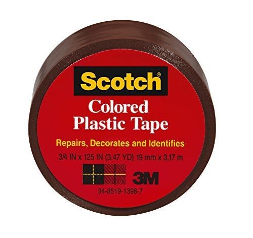 Scotch 191BN-6 Colored Plastic Tape, 1.5-Inch x 125-Inch, Brown