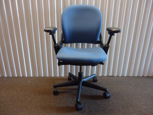 Leap chair in blue fabric by steelcase, fully adjustable ergonomic chair for sale