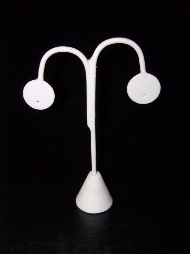 White Leather Earring Tree Jewelry Display Stand Easel