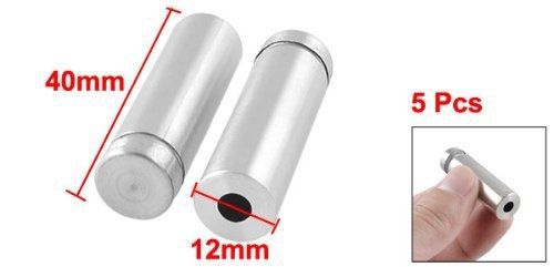 Stainless Steel Wall Mount Standoff Nail for Glass 12mm x 40mm 5 Pcs