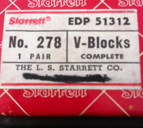 Vintage the  l. s. starrett co. no. 278 v-blocks complete in box edp 51312 for sale
