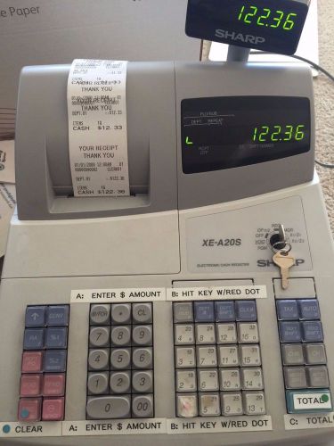 Sharp xe-a20s electronic cash register with keys for sale