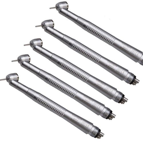 5PCS 45 Degree Dental High Speed Handpiece Push Button 4 Hole NSK Style