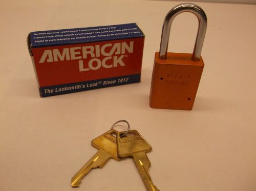 New american lock lockout padlock kd orange  1/4 in dia (g29a) for sale