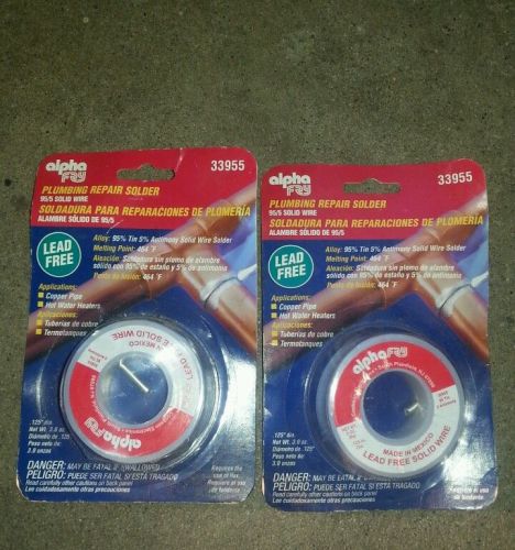 2 units new Solder Wire Lead Free Solid Wire ~ 95 Tin 5 Antimony ~ 8 Ounces ~