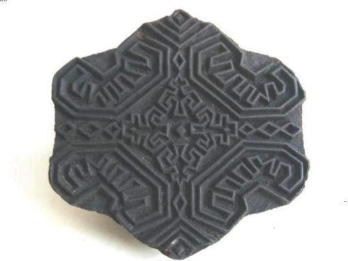 India Handcarved TEXTILE BLOCK PRINTING Wooden TOOL 32851