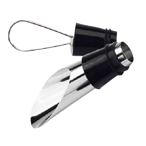 Stainless Liquor Pourer Free Flow Wine Bottle with Steel Stopper Set