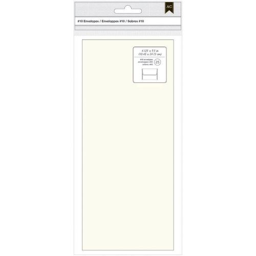 American crafts #10 envelopes (4.125 inch x 9.5 inch) 25/pkg-ivory 718813685887 for sale