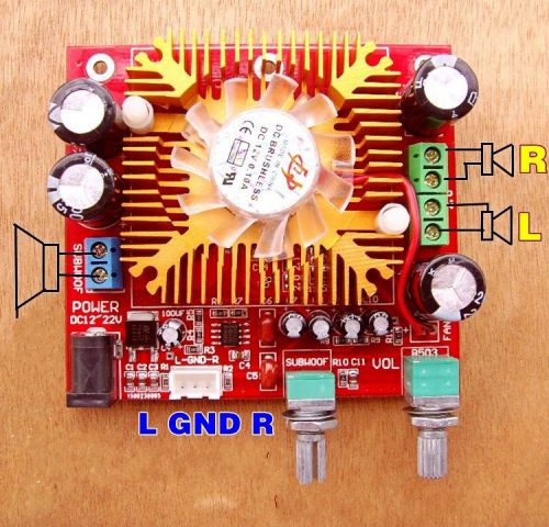 TDA7379 2.1 Channel 13W x2 +38W Bass Subwoof Power Amplifier Board w Fan 12-22V