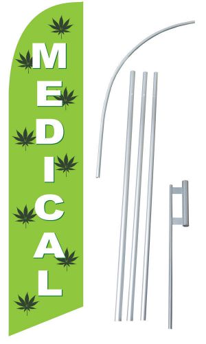 Medical marijuana windless flag swooper full sleeve feather custom banner kit us for sale