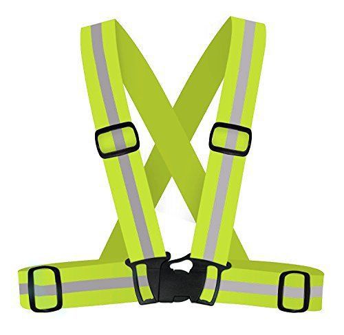 High visibility running cycling outdoor reflective safety vest belt 5cm yellow for sale