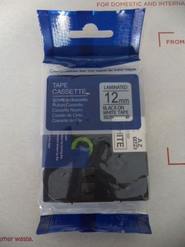 1 COMPATIBLE BROTHER BLACK WHITE LABEL TAPE 12mm 1/2&#034; TZe 231 EZ TOUCH 1180 1880
