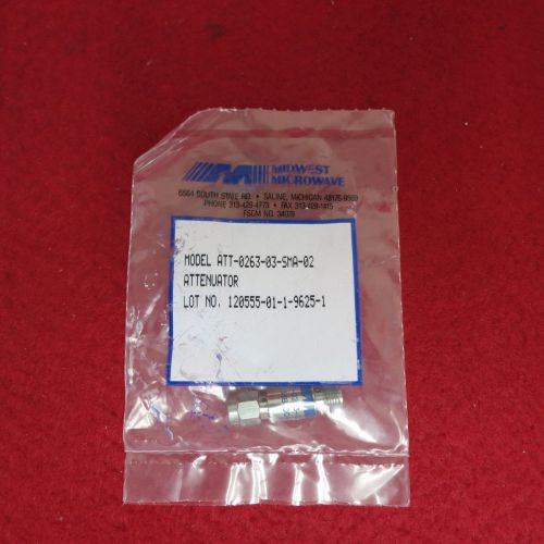 Midwest microwave att 0263 03 sma 02 dc-18 ghz 3db attenuator for sale