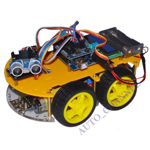 Bluetooth Multi-Function INTEL Smart Car Kit for Arduino Robot 1602 Show