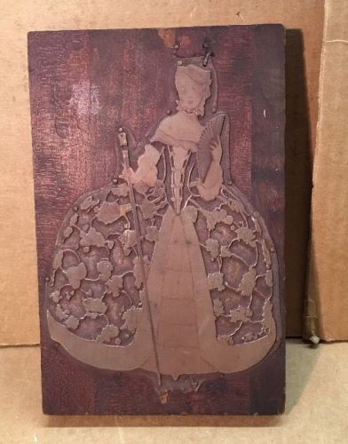Vintage Printing Plate Elegant Lady Faultless Cleveland? 8&#034; X 5&#034; Formal Gown
