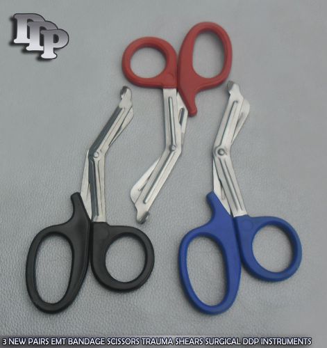 3 NEW PAIRS EMT BANDAGE SCISSORS TRAUMA SHEARS SURGICAL DDP INSTRUMENTS