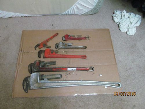 Ridgid pipe wrenches lot 4-usa wrenches 2-china USED