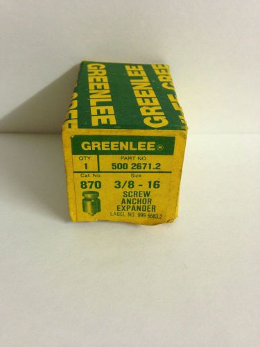 Greenlee #870 3/8-16 screw anchor expander &#034;nos&#034; for sale