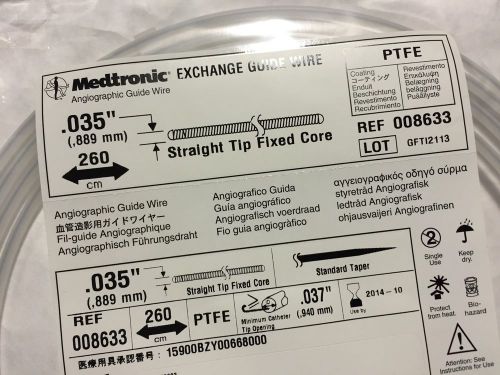 Lot of 4- Medtronic # 008633. Exchange Gidewire 0.035in x 260cm