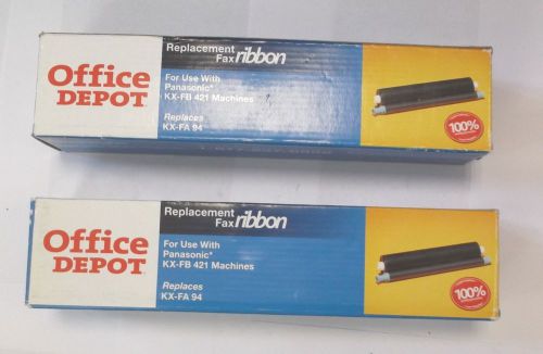 Office Depot Fax Ribbons For Use In Panasonic KX-FP421 Lot Of 2 KX-FA94 New NIB