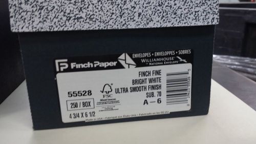 A-6  ENVELOPES (4-3/4 X 6-1/2) ! FINCH FINE BRIGHT WHITE ULTRA SMOOTH FINISH !!