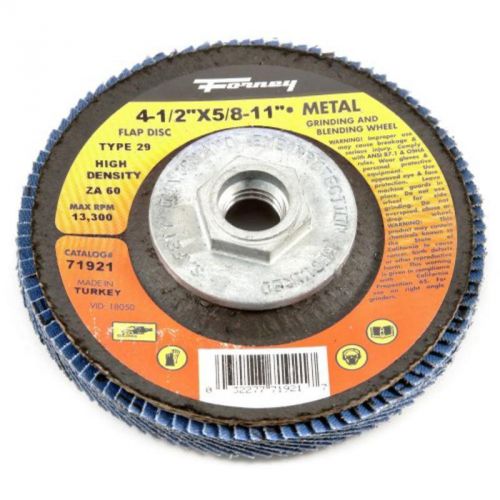 4-1/2&#034; 60-grit flap disc, type 29 blue zirconia with 5/8&#034;-11 threaded arbor for sale