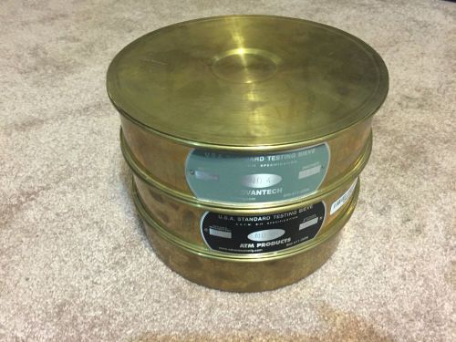 Advantech testing sieve brass nest of no. 4 and no. 40 usa st sieve w/ lid a pan for sale