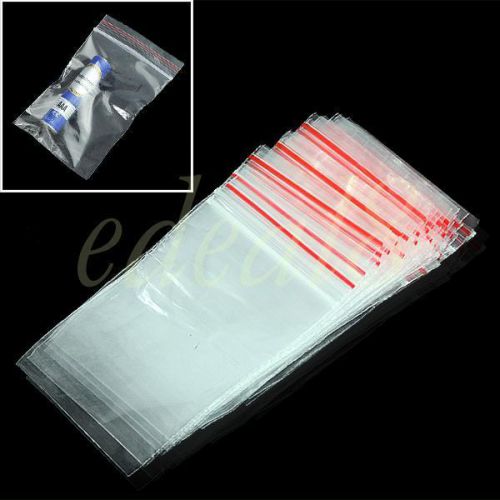 100pcs Zip Lock Seal Reclosable Plastic Clear Square Packing Storage Bags 5x7cm