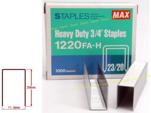 1000 staples MAX 1220 FA-H 23/20 3/4 for Heavy Stapler HD-12N/24